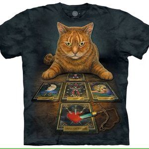 Cat The Reader Magic Tarot Card Fantasy Kittens Cute Cats Mountain T-Shirt 4X